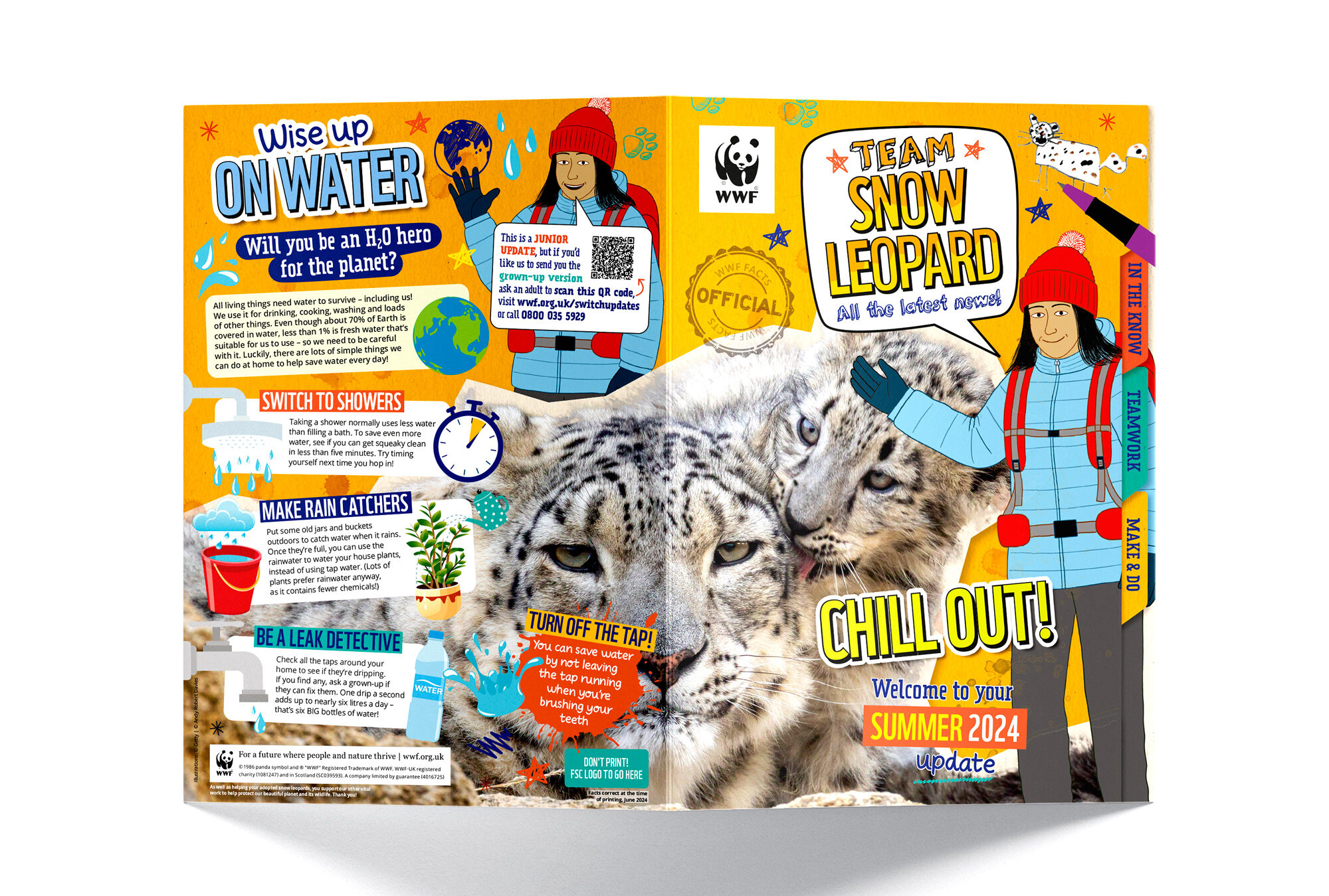 Kids snow leopard cover and back page